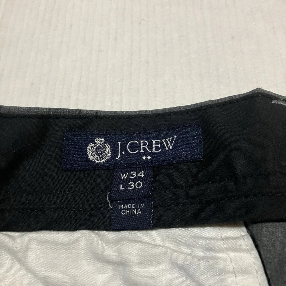 J.Crew Mens Cotton‎ Gray Pants Slacks Size 34 X 29 Casual Business Straight Leg